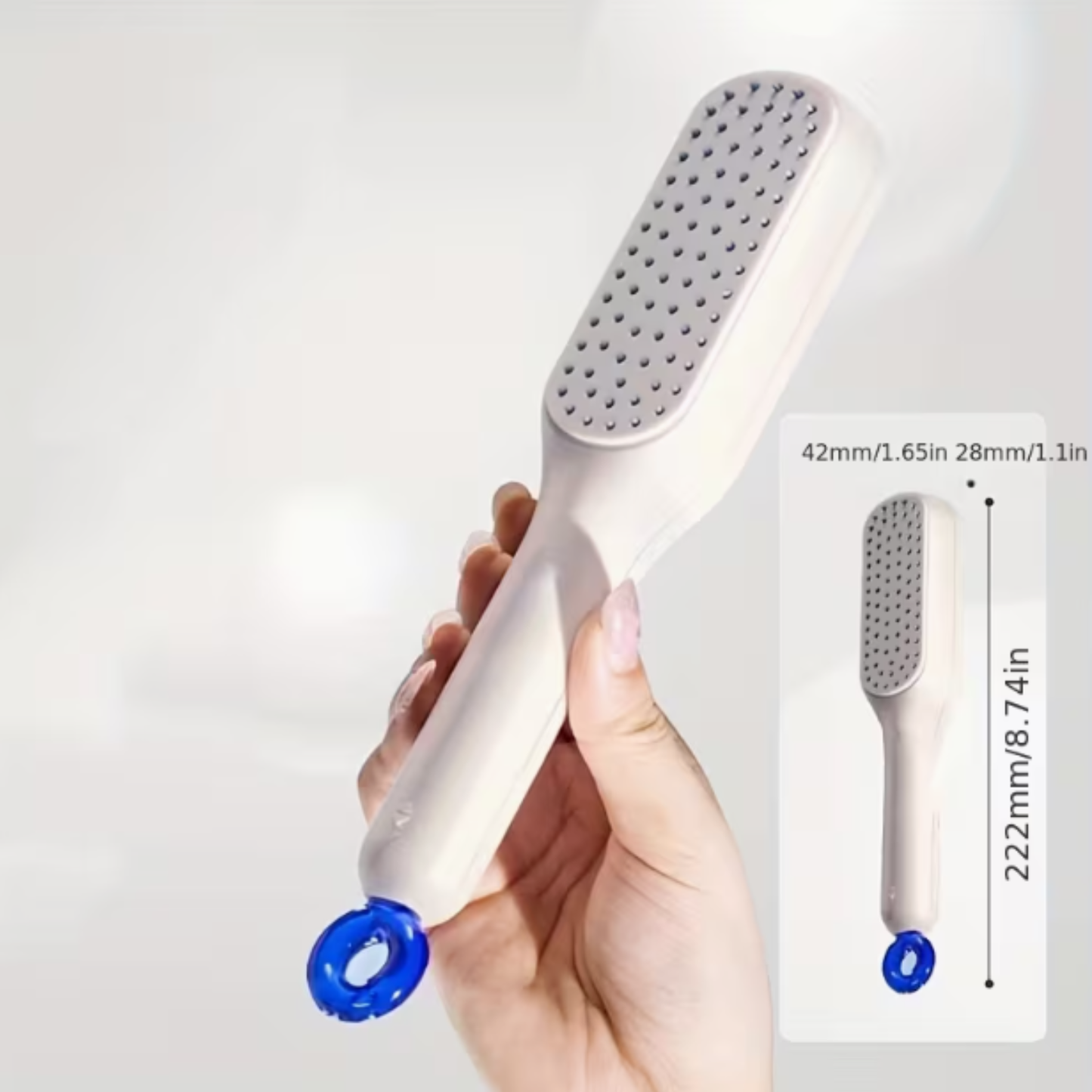 One-Push Hair Brush with Retractable Bristles – Anti-Static Detangler for Wet & Dry Hair (Random color-Pack of 1)