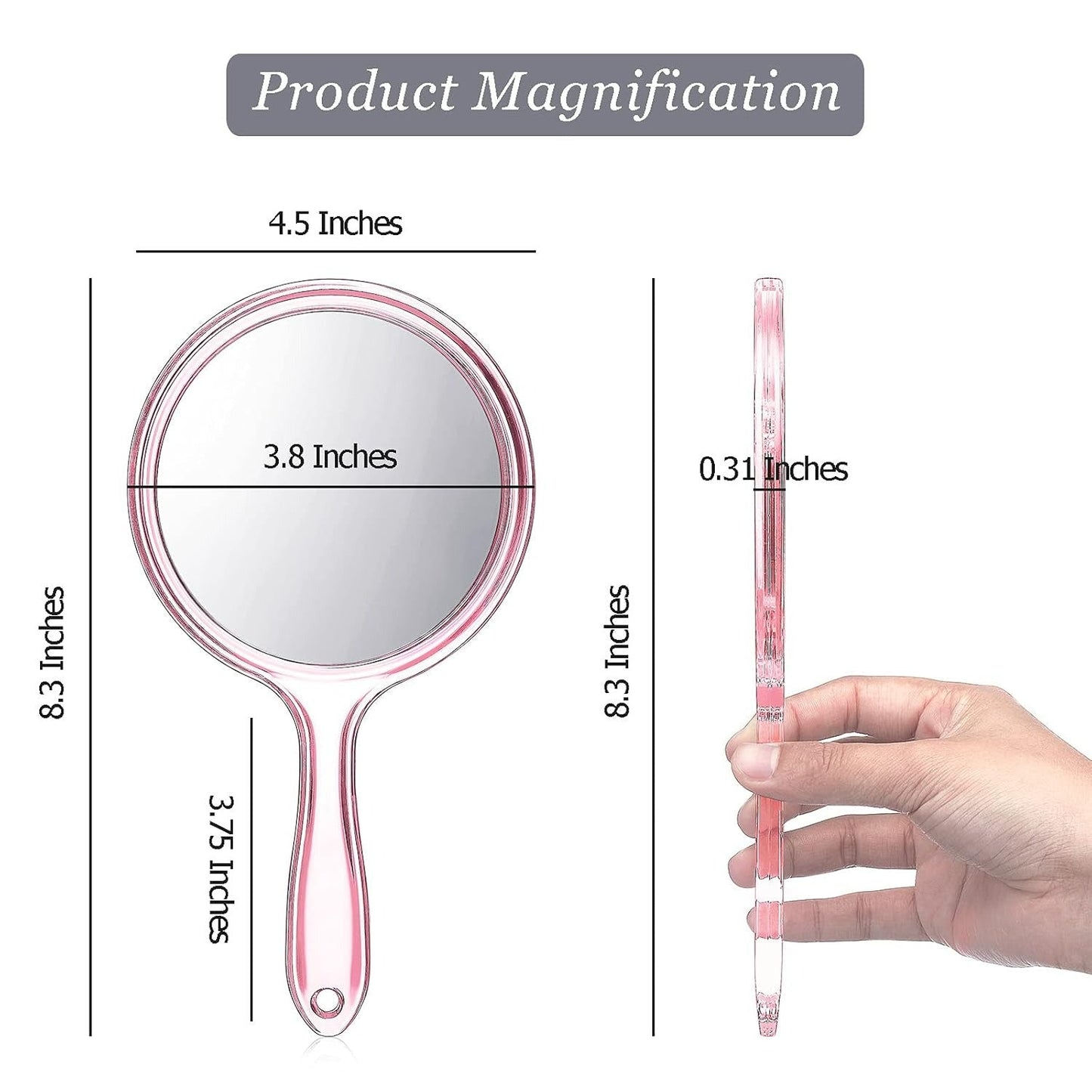 2X Magnifying Double-Sided Mirror – Handheld & Wall Mount Cosmetic Mirror