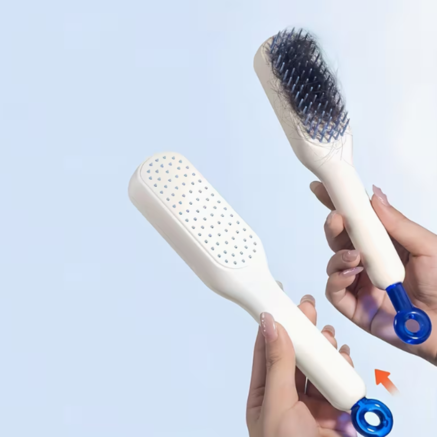 One-Push Hair Brush with Retractable Bristles – Anti-Static Detangler for Wet & Dry Hair (Random color-Pack of 1)