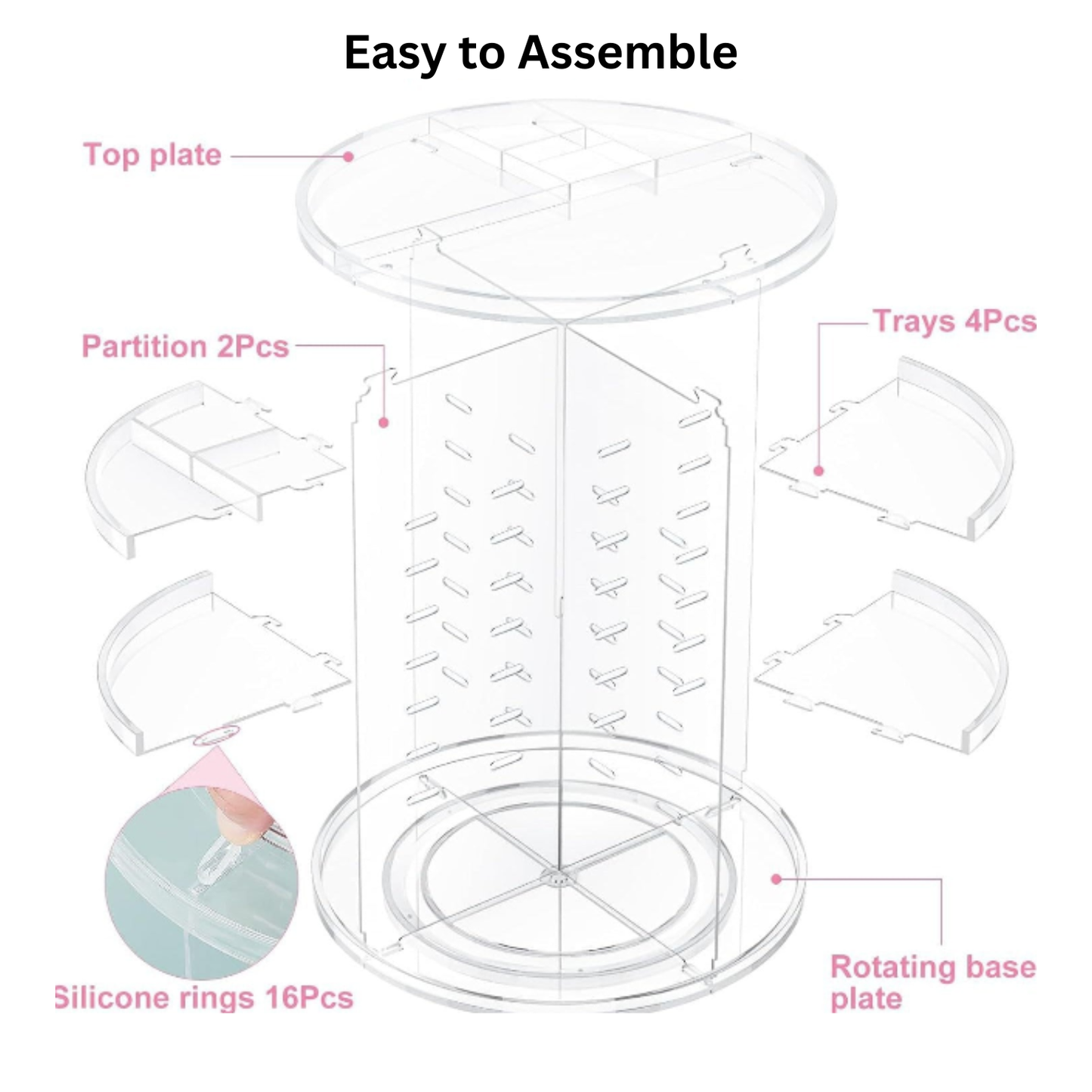 360° Rotating Makeup Organizer – Adjustable Layer Cosmetic Storage Stand with Large Capacity