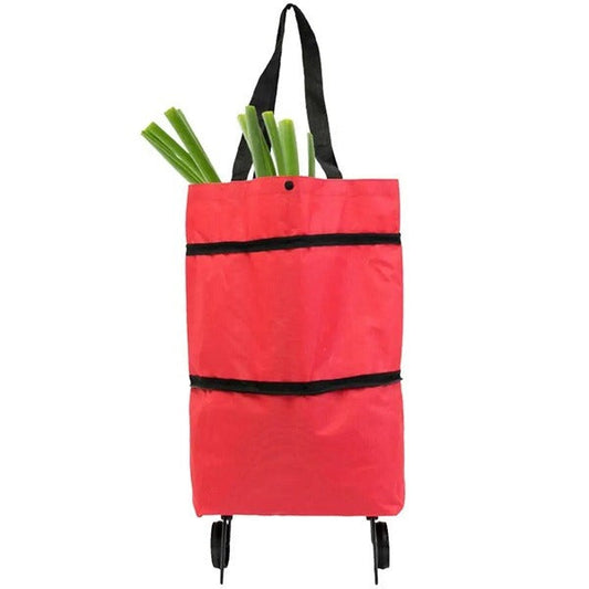 Foldable Shopping Cart with Wheels – Portable Grocery & Utility Cart for Home, Market & Travel (Random color-Pack of 1)