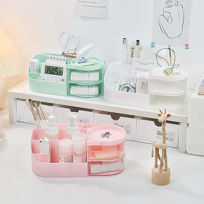 All-in-One Makeup Organizer with Storage Drawers – Desktop Vanity Box for Cosmetics, Skincare, Perfumes & Jewelry (Random Color)