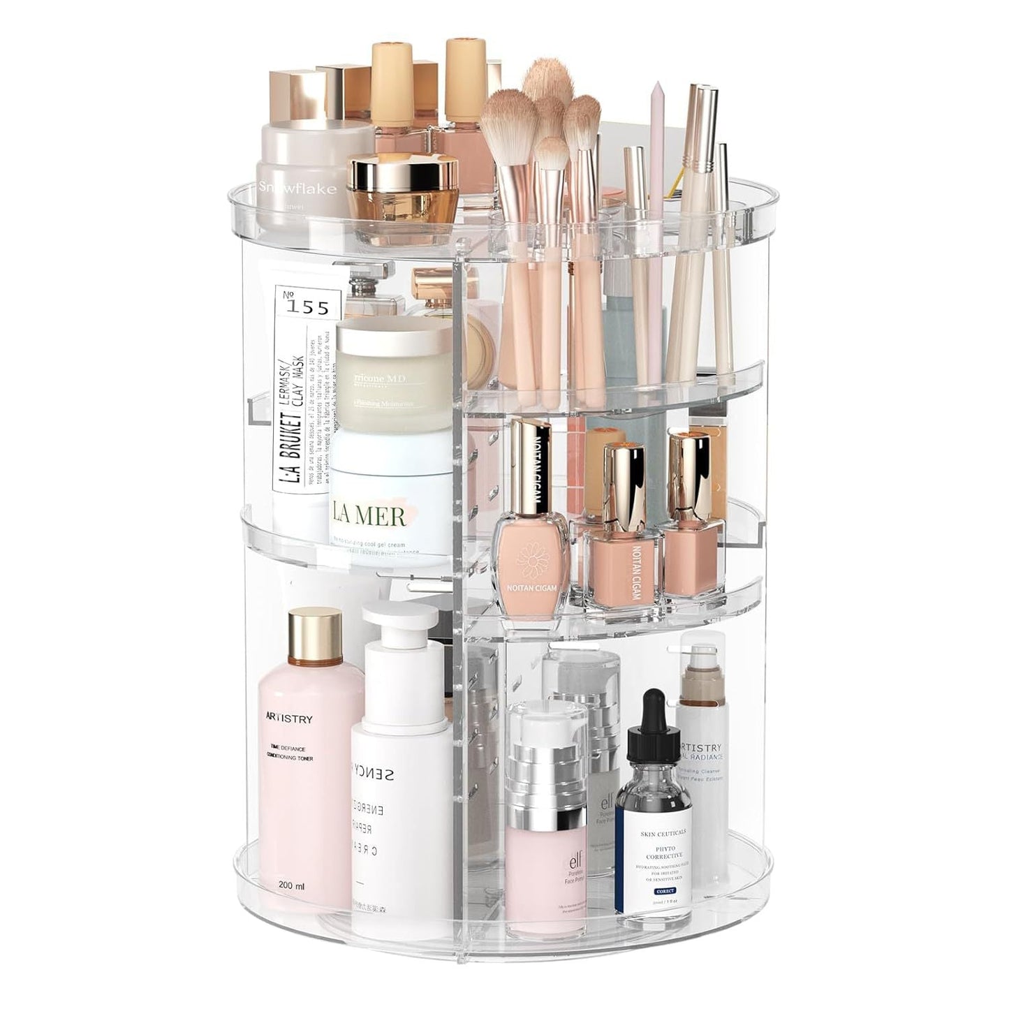 360° Rotating Makeup Organizer – Adjustable Layer Cosmetic Storage Stand with Large Capacity