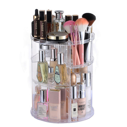 360° Rotating Makeup Organizer – Adjustable Layer Cosmetic Storage Stand with Large Capacity