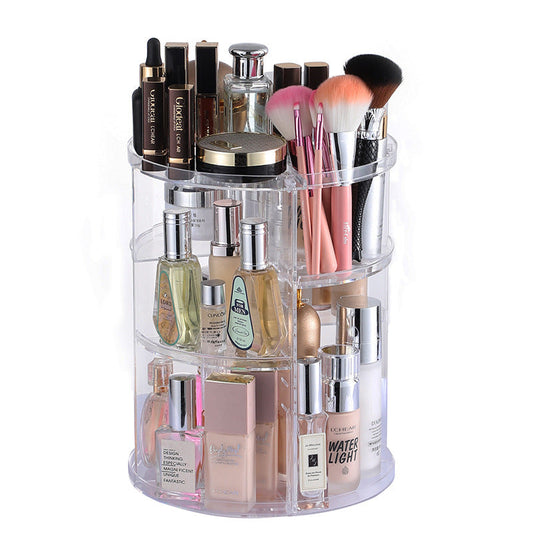 360° Rotating Makeup Organizer – Adjustable Layer Cosmetic Storage Stand with Large Capacity