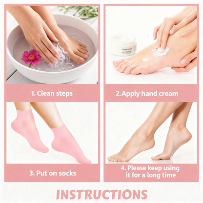 Silicone Gel Moisturizing Socks for Cracked Heels – Reusable Hydrating Spa Socks for Dry Feet, Heels & Callus Repair (Pack of 1 Pair-Random Skin tone color)
