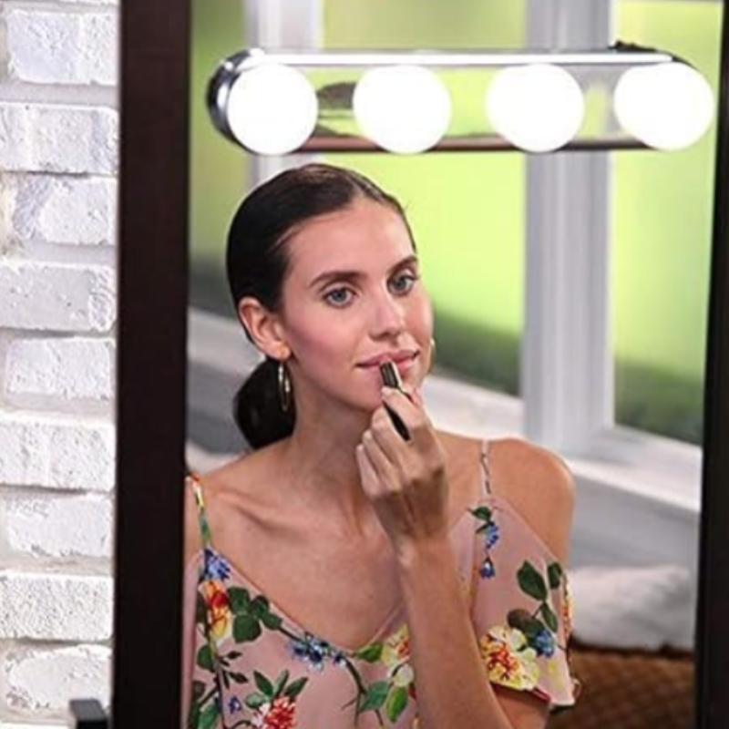 Battery Powered Makeup Light – Studio Glow Super Bright 4 LED Bulbs for Mirror & Vanity