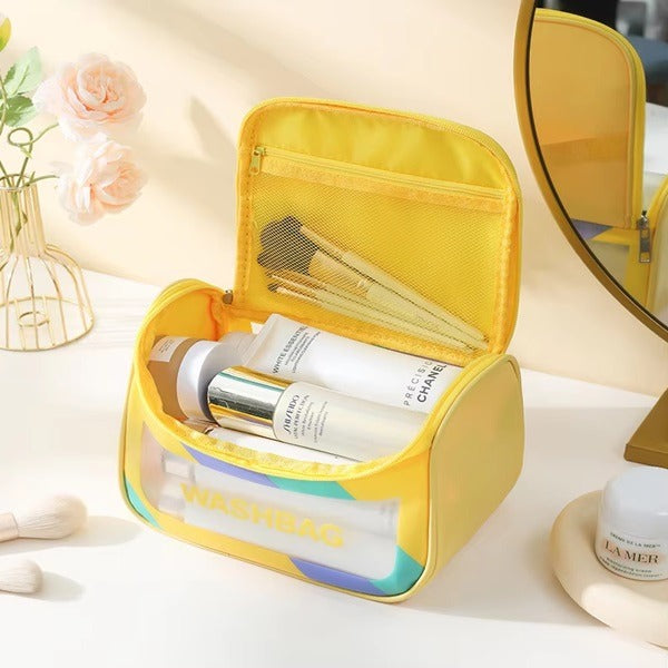 Large Capacity Makeup Wash Bag – Transparent PVC Toiletry & Cosmetic Organizer for Travel, Bathroom & Daily Use