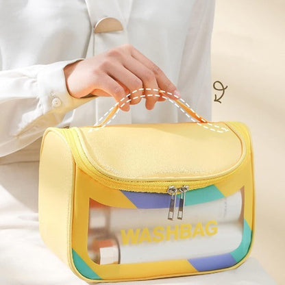 Large Capacity Makeup Wash Bag – Transparent PVC Toiletry & Cosmetic Organizer for Travel, Bathroom & Daily Use