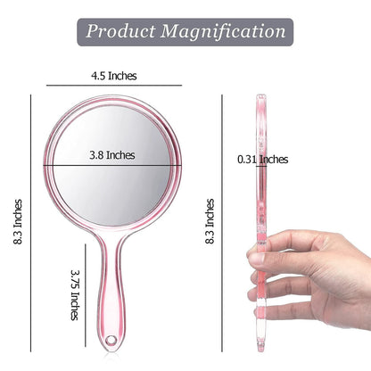 2X Magnifying Double-Sided Mirror – Handheld & Wall Mount Cosmetic Mirror