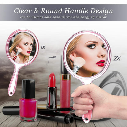 2X Magnifying Double-Sided Mirror – Handheld & Wall Mount Cosmetic Mirror