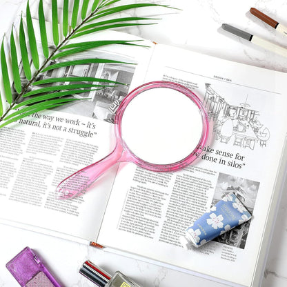 2X Magnifying Double-Sided Mirror – Handheld & Wall Mount Cosmetic Mirror